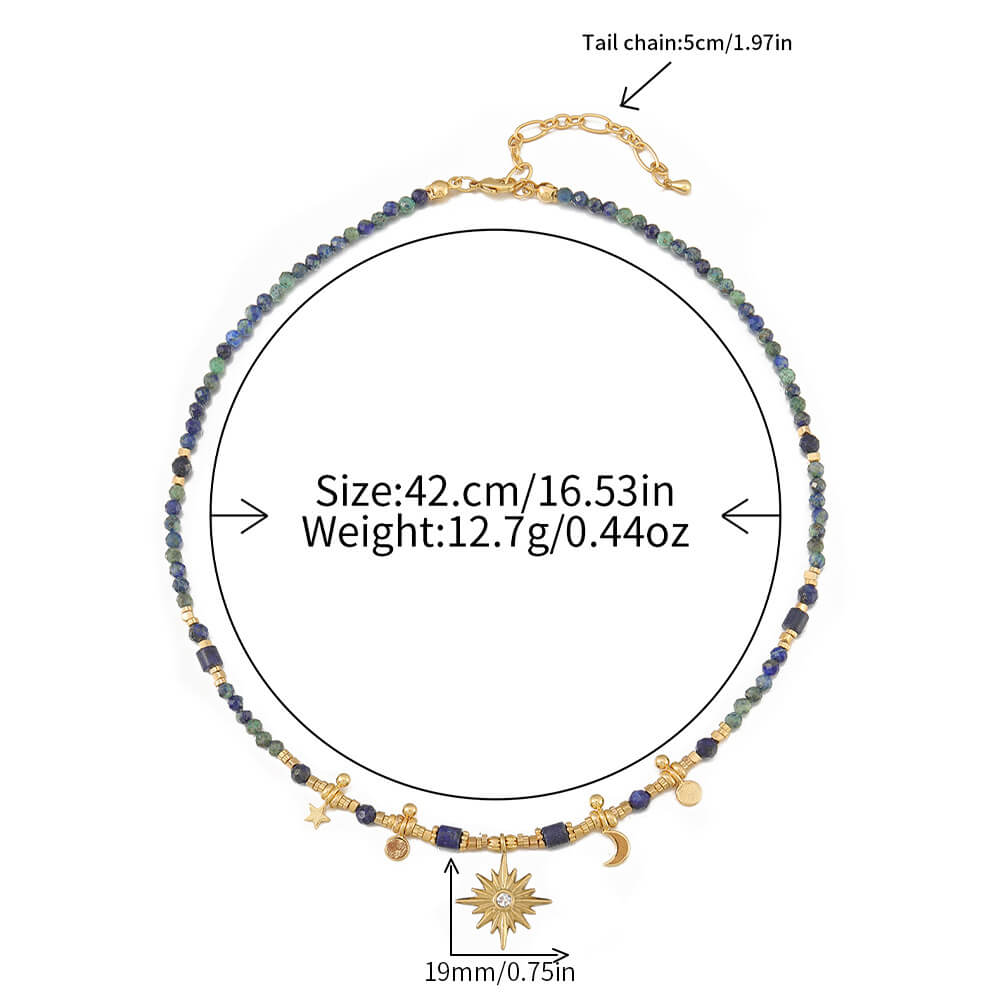 Lapis Lazuli Beaded Choker Necklace