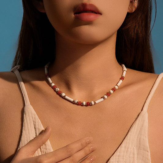 Natural Beaded Choker Necklace
