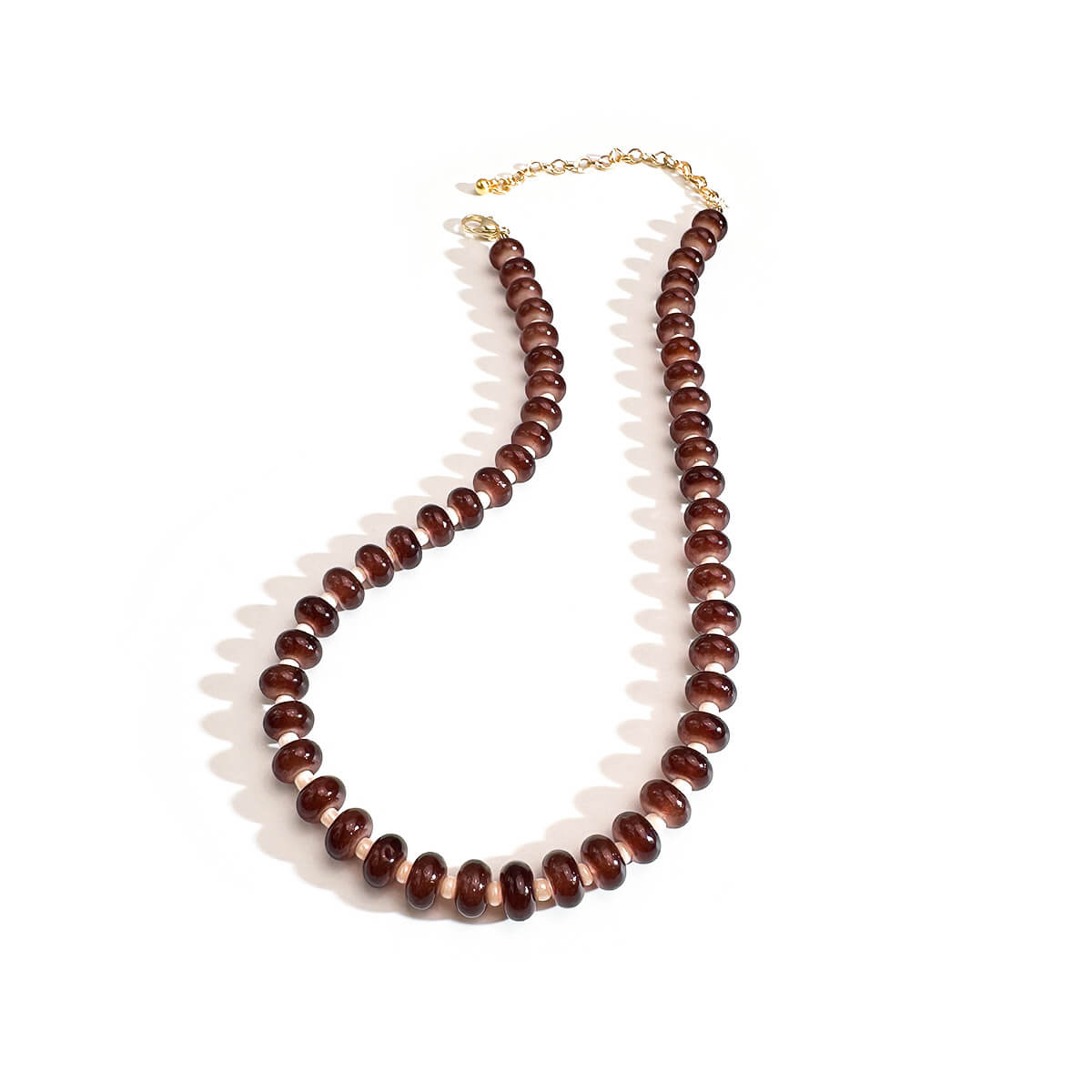Warm Brown Agate Beaded Choker Necklace