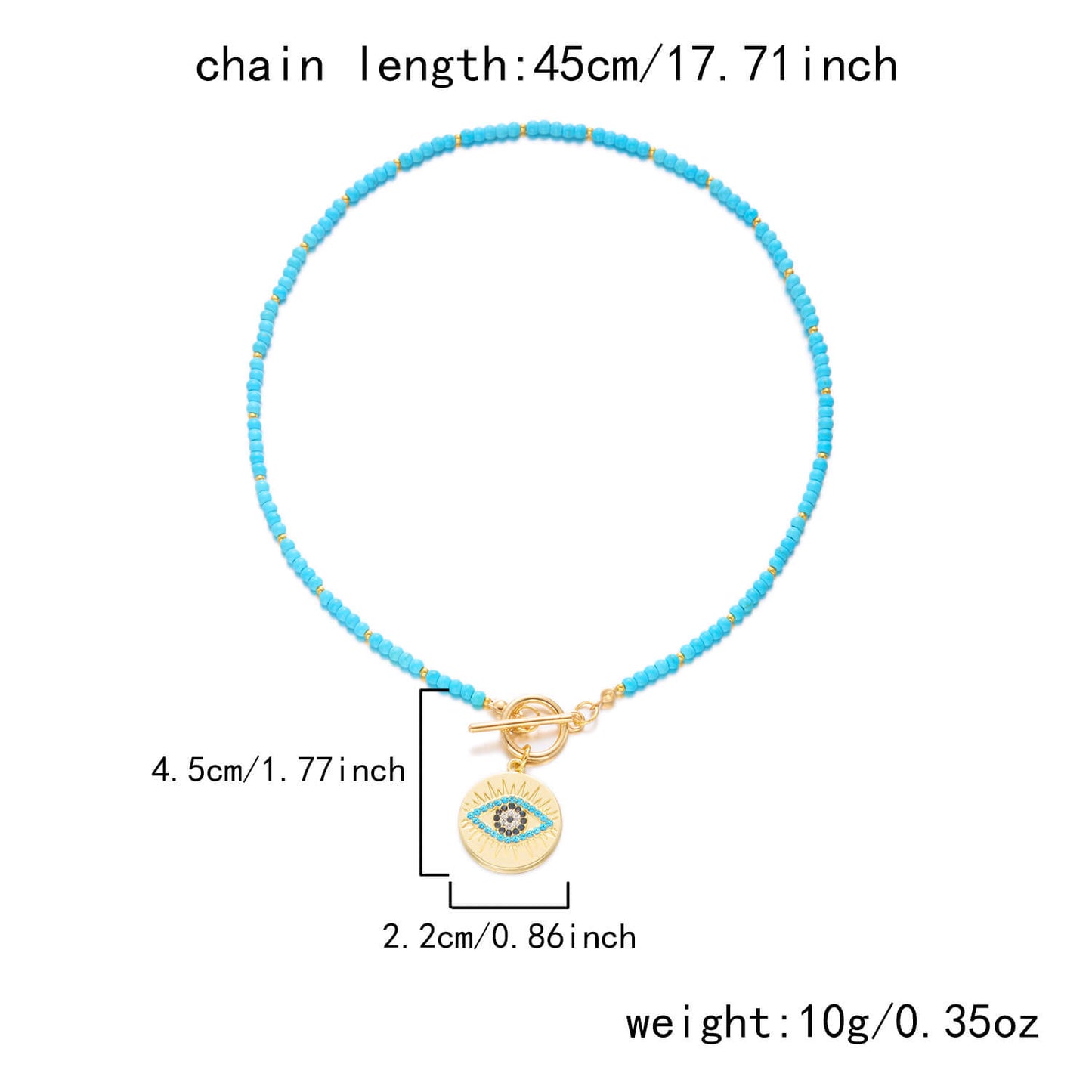Beaded Necklace - Boho Protection Talisman Choker