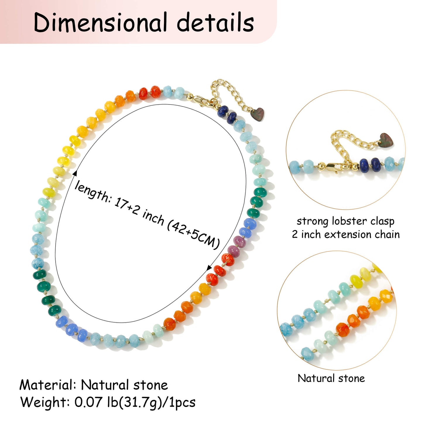 Vivid Tropical Gradient Natural Stone Beaded Choker