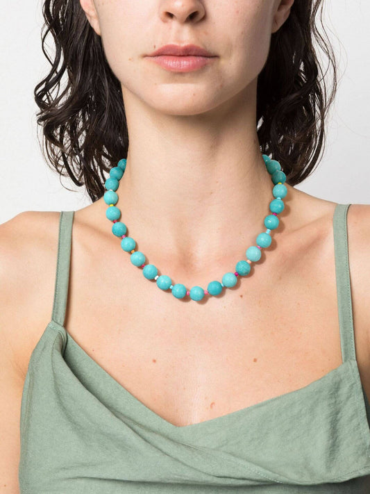 Summer Natural Stone Beaded Choker Necklace