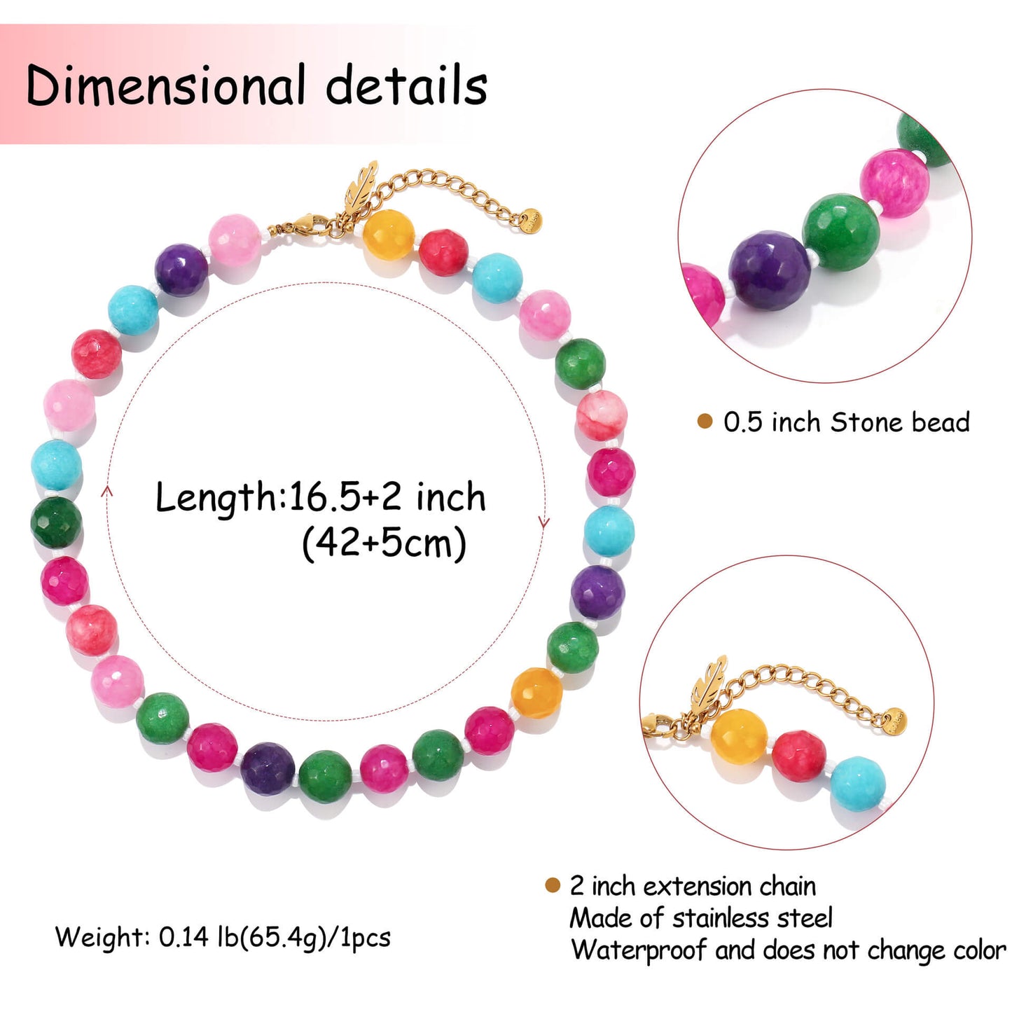 Summer Vibes Natural Stone Beaded Choker Necklace