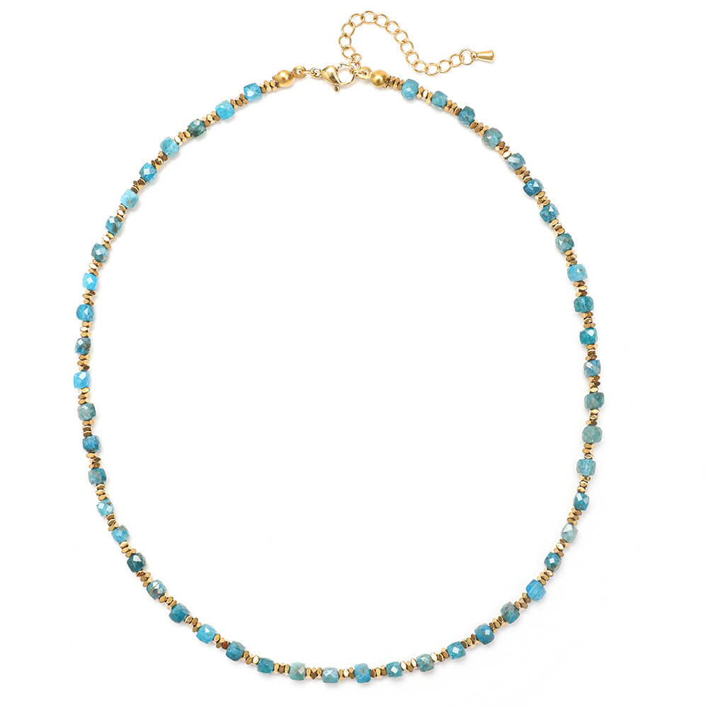 Summer Retro Natural Stone Beaded Choker Necklace - Boho Vintage Charm