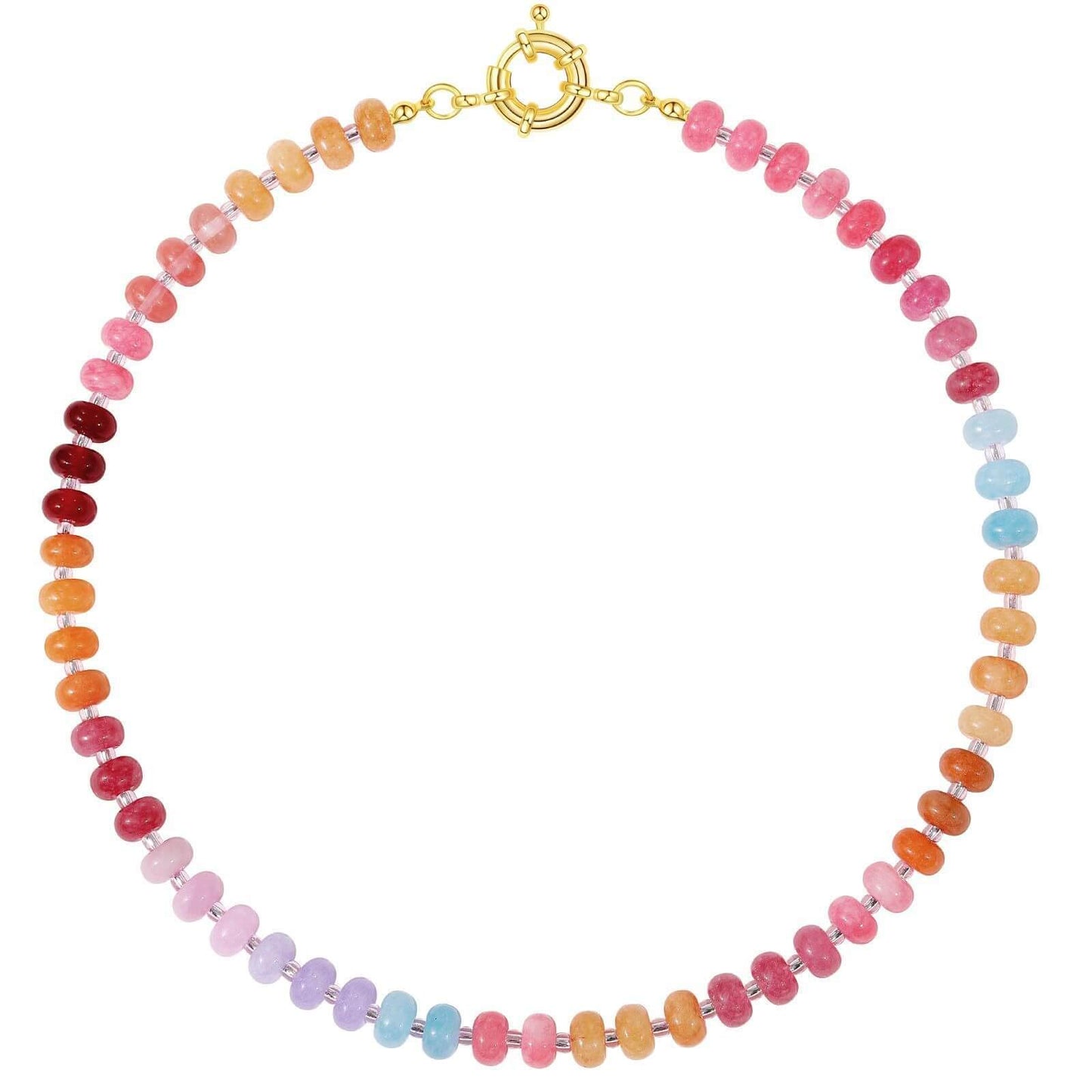 Vibrant Summer Candy Natural Stone Beaded Choker