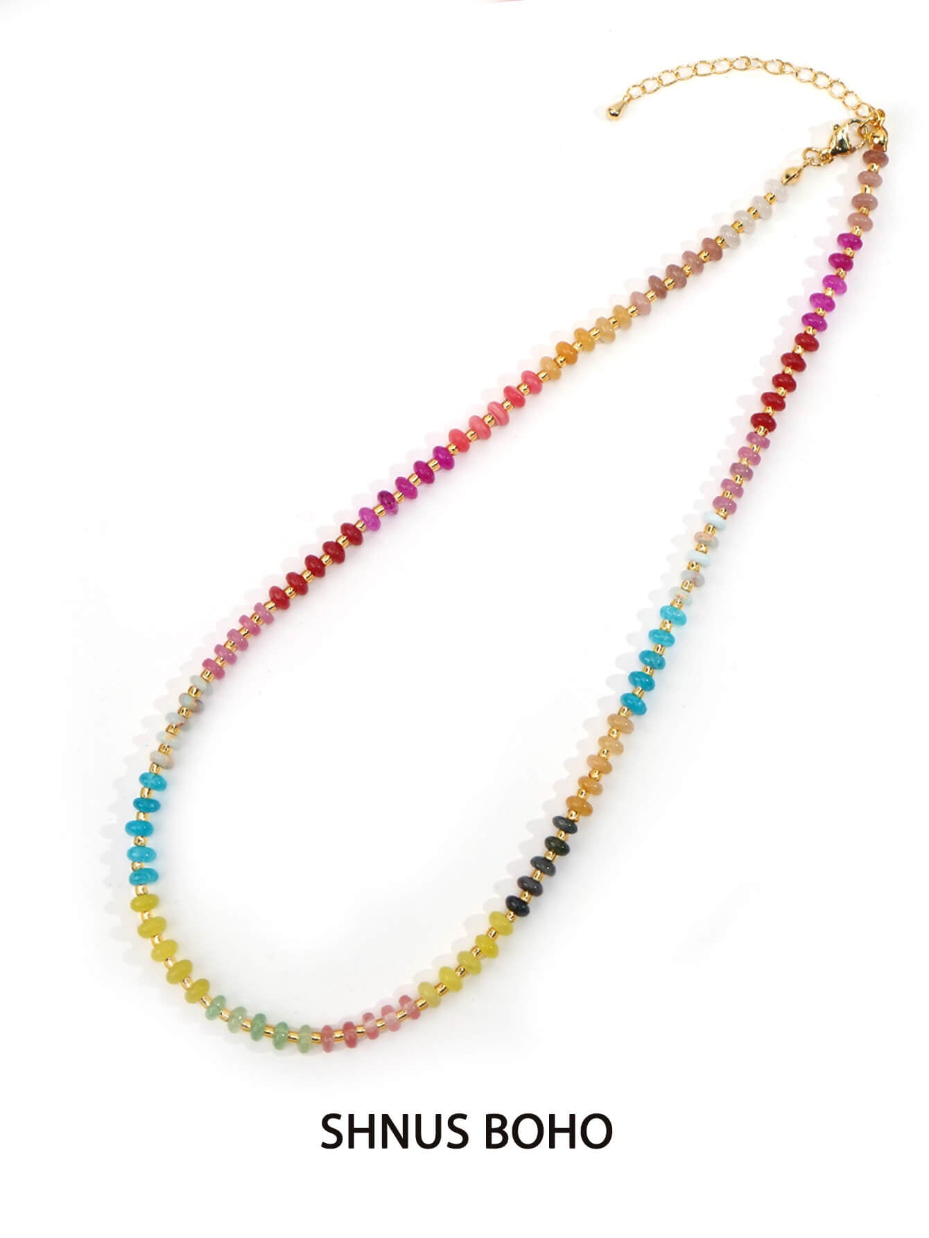 Summer Multicolor Natural Stone Beaded Necklace
