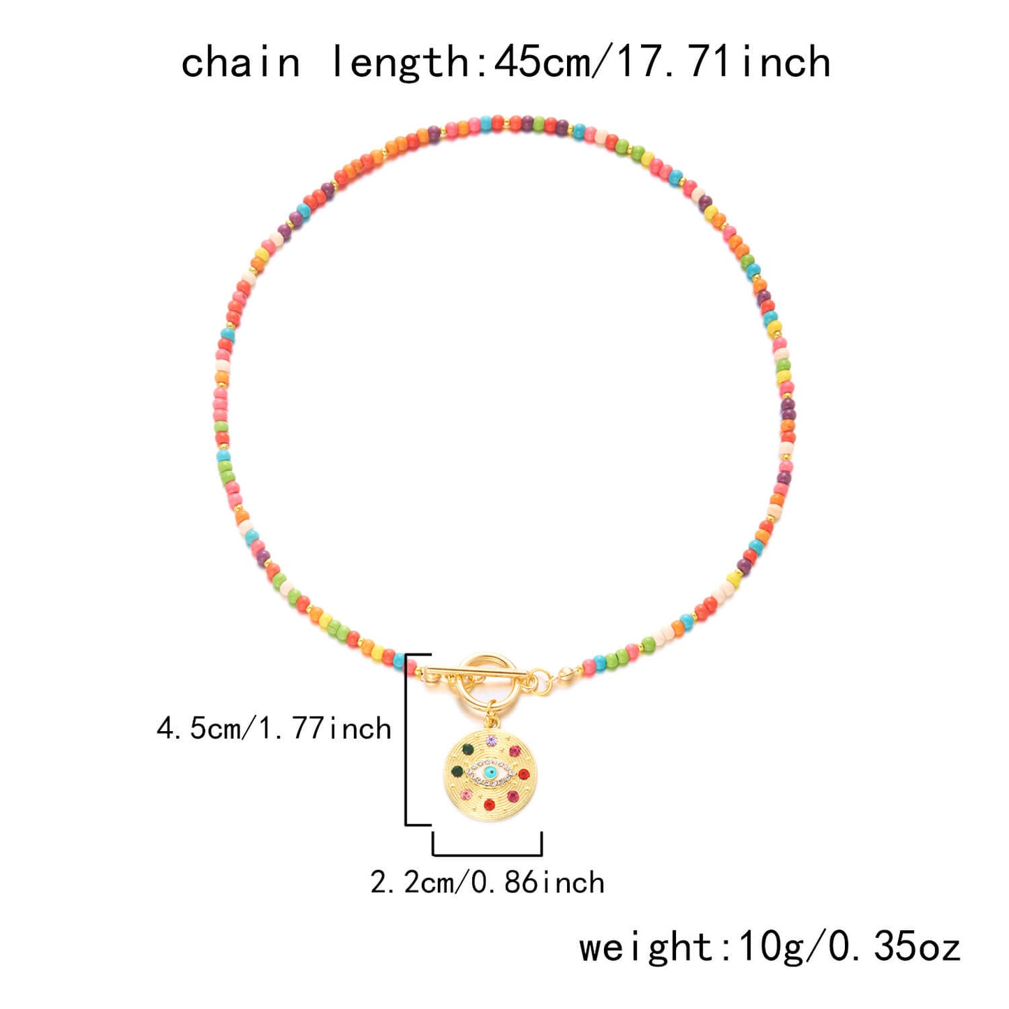 Rainbow Seed Bead Necklace - Colorful Choker