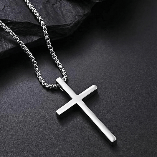 Box Chain Cross Necklace for Men
