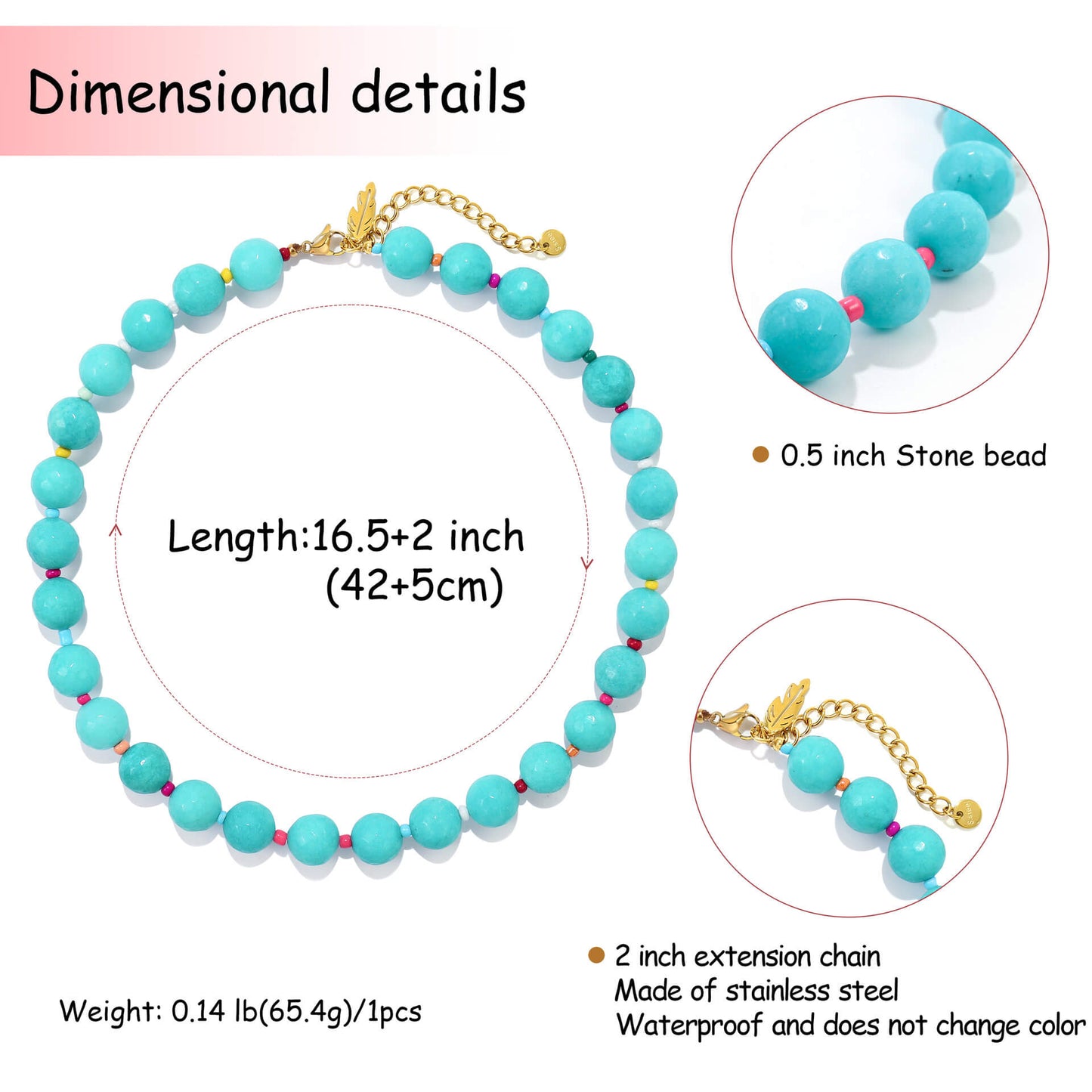 Summer Natural Stone Beaded Choker Necklace