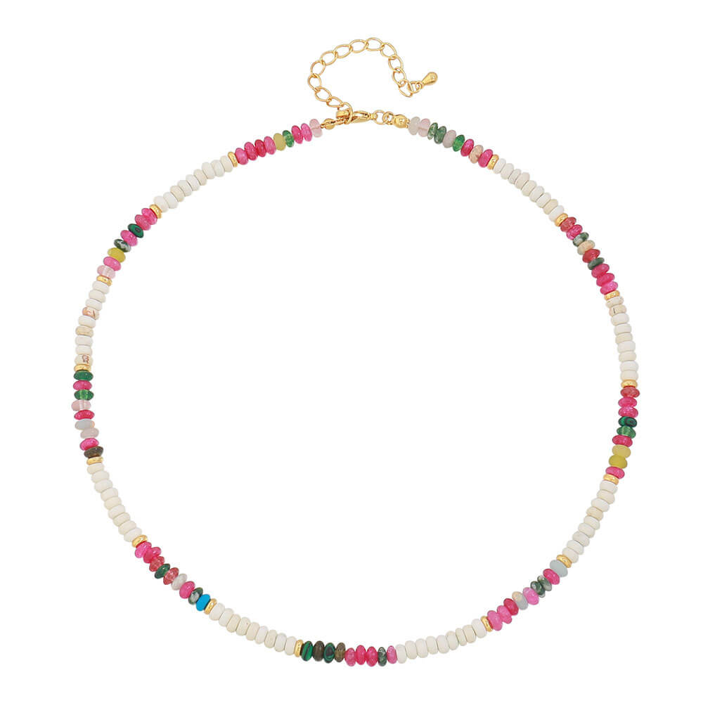 Summer Nature Beaded Choker Necklace - Vibrant Boho Elegance