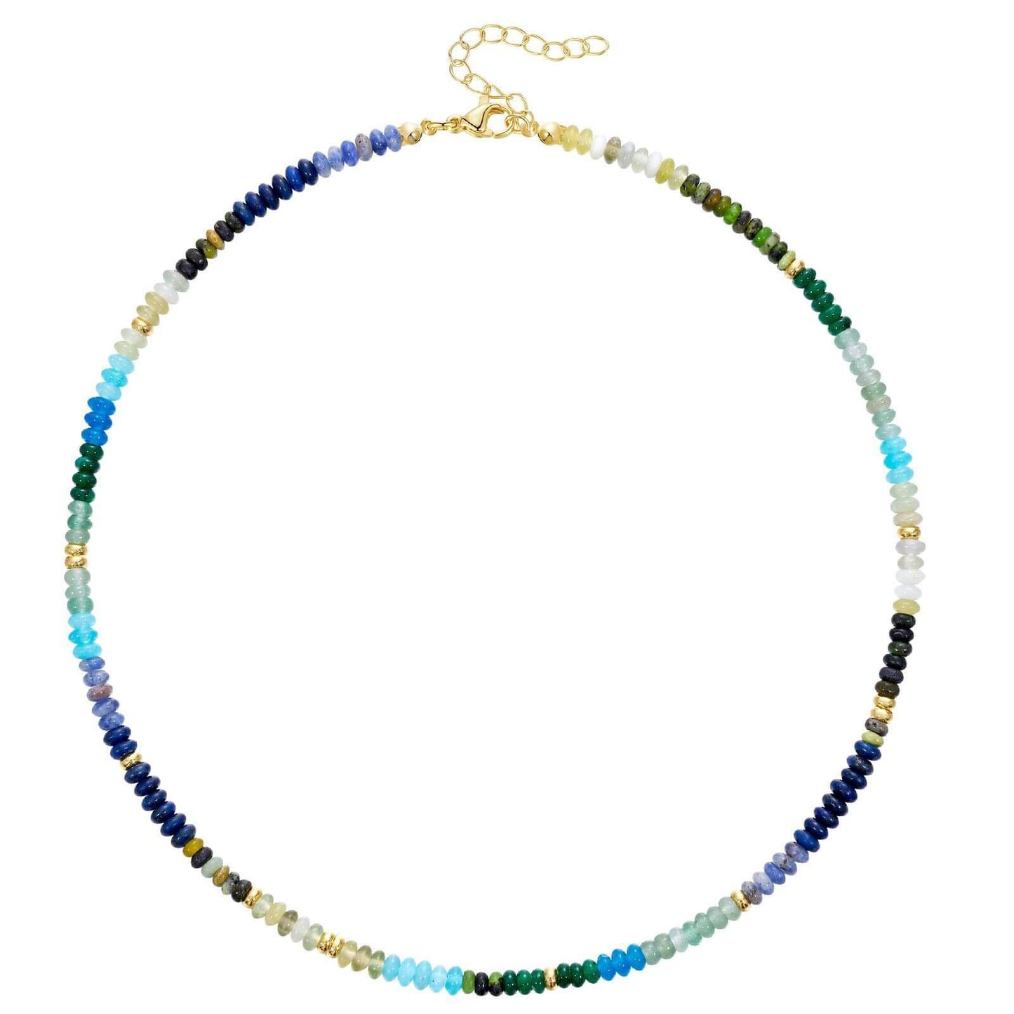 ‌Summer Multicolor Natural Stone Beaded Choker Necklace