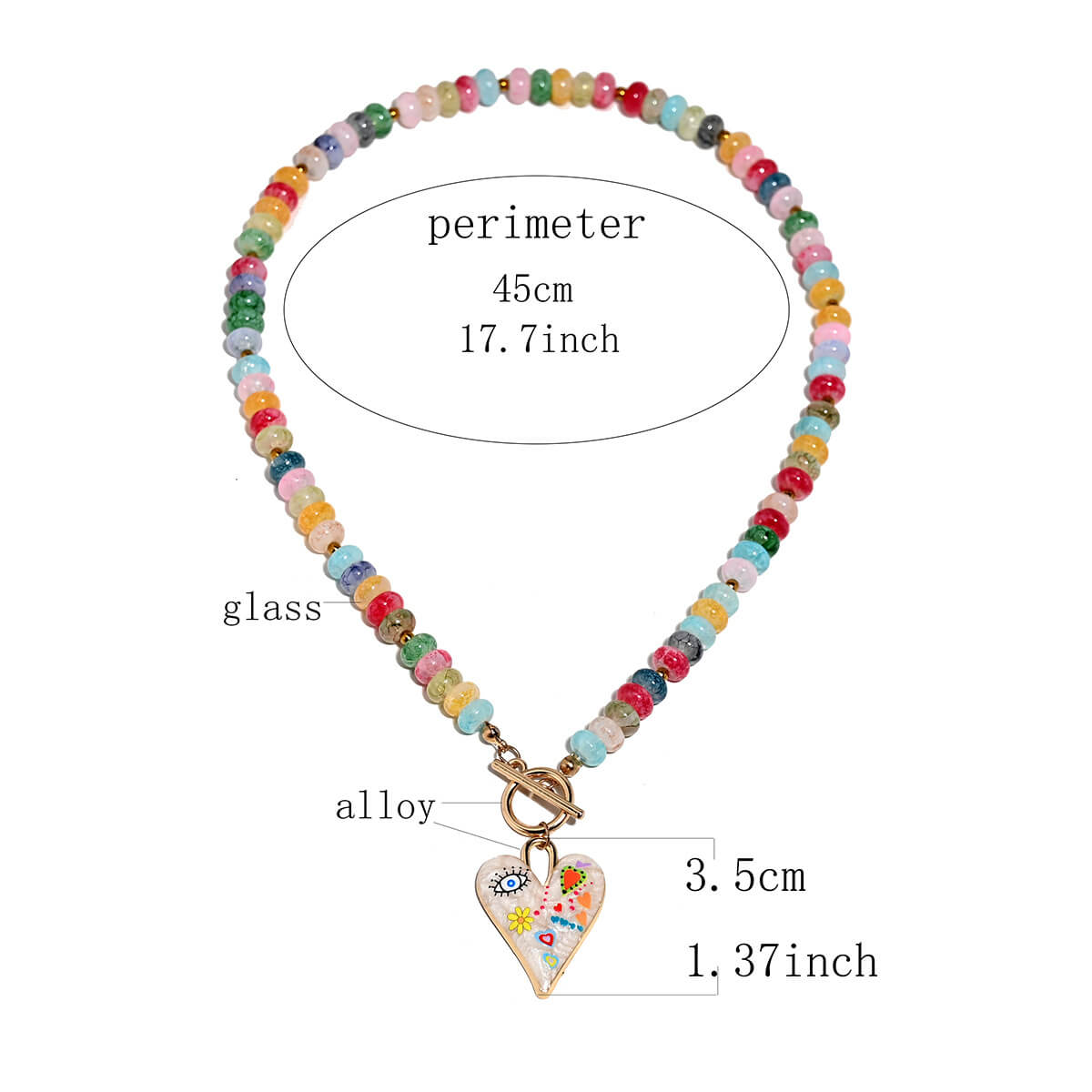 Vibrant Multicolor Glass Beaded Choker Necklace