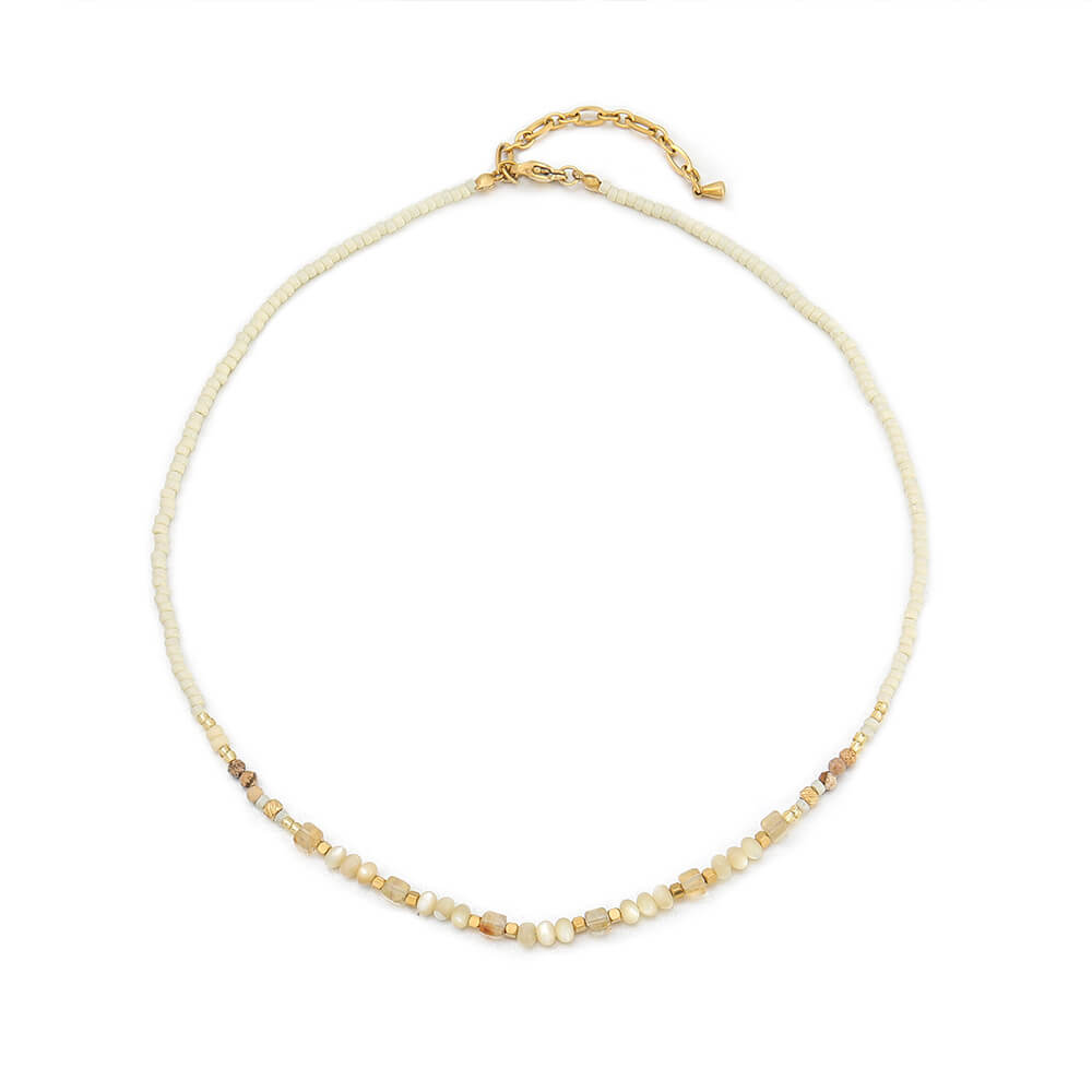 Summer Natural Stone Beaded Choker Necklace