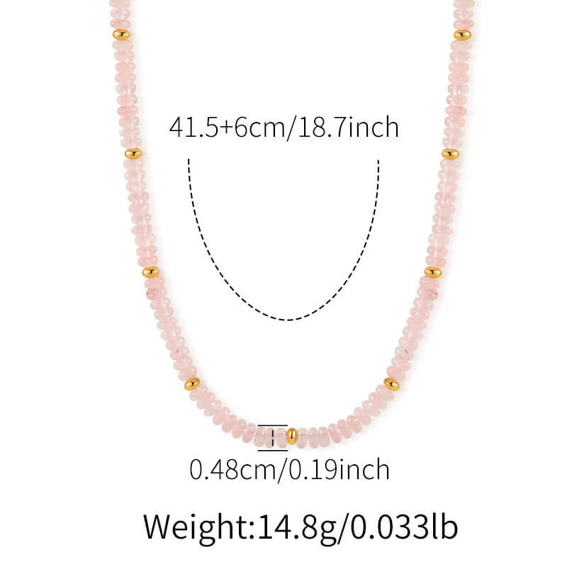 Pink Natural Stone Beaded Choker Necklace