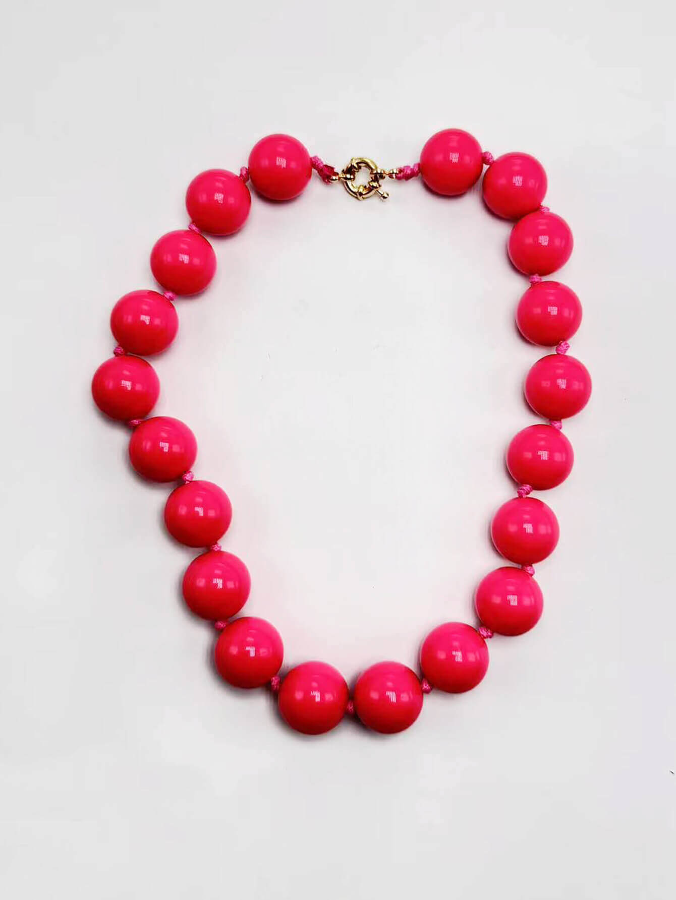 Chic Magenta Acrylic Bead choker Necklace