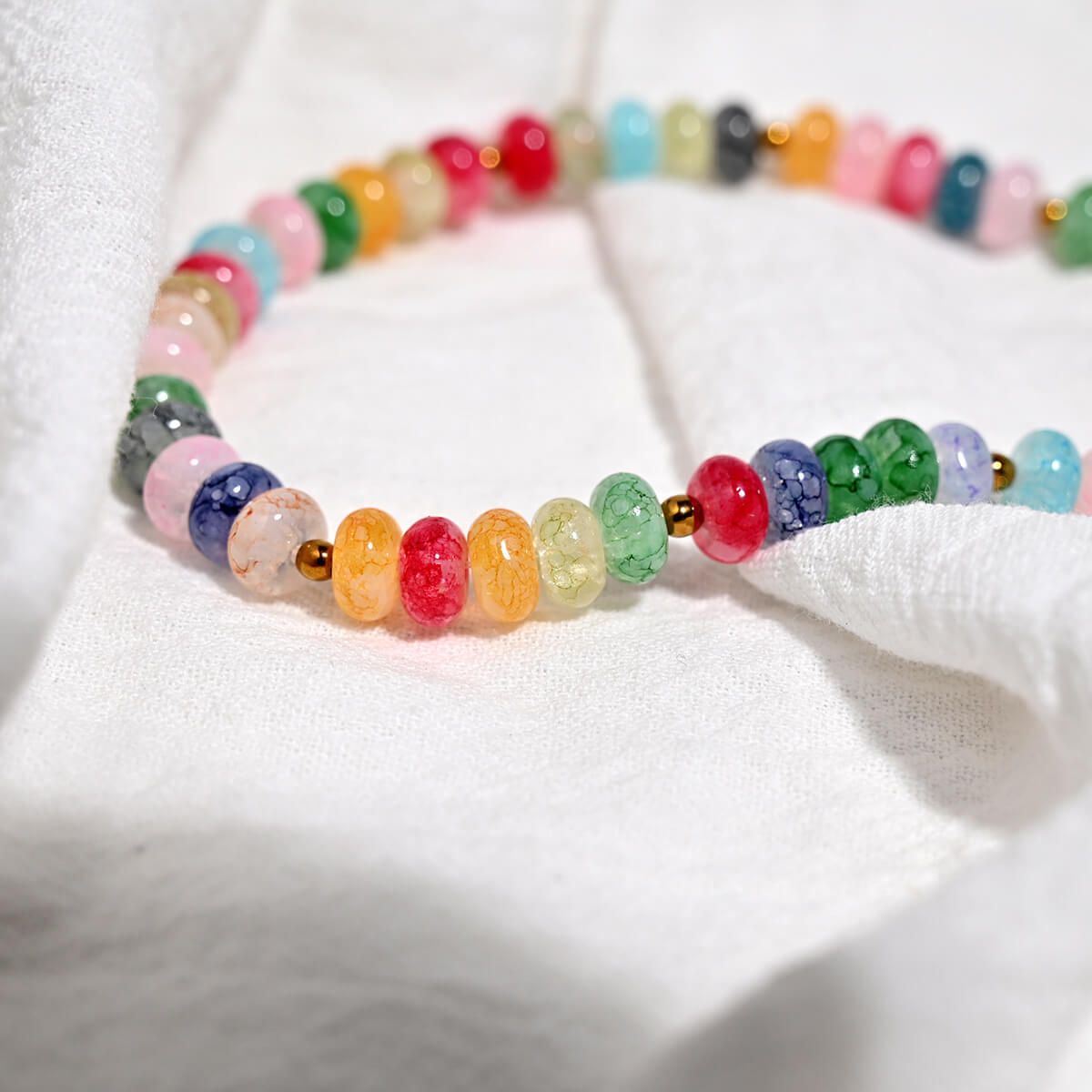 Vibrant Multicolor Glass Beaded Choker Necklace