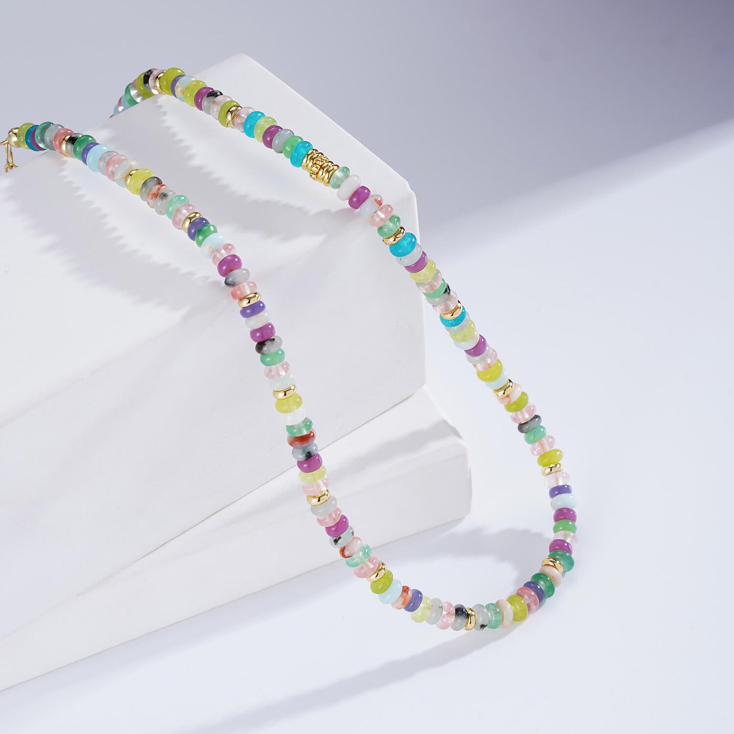 Natural Multicolor Gemstone Beaded Choker Necklace