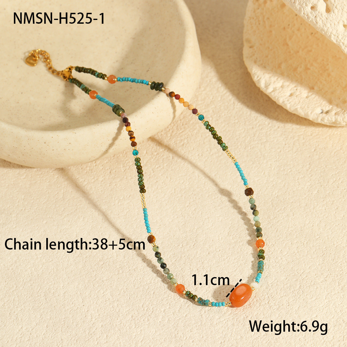 Boho Desert Summer Natural Stone Beaded Choker
