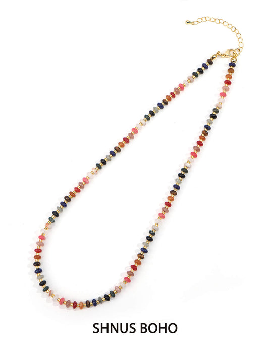 Earth-Toned Natural Stone Beaded Necklace