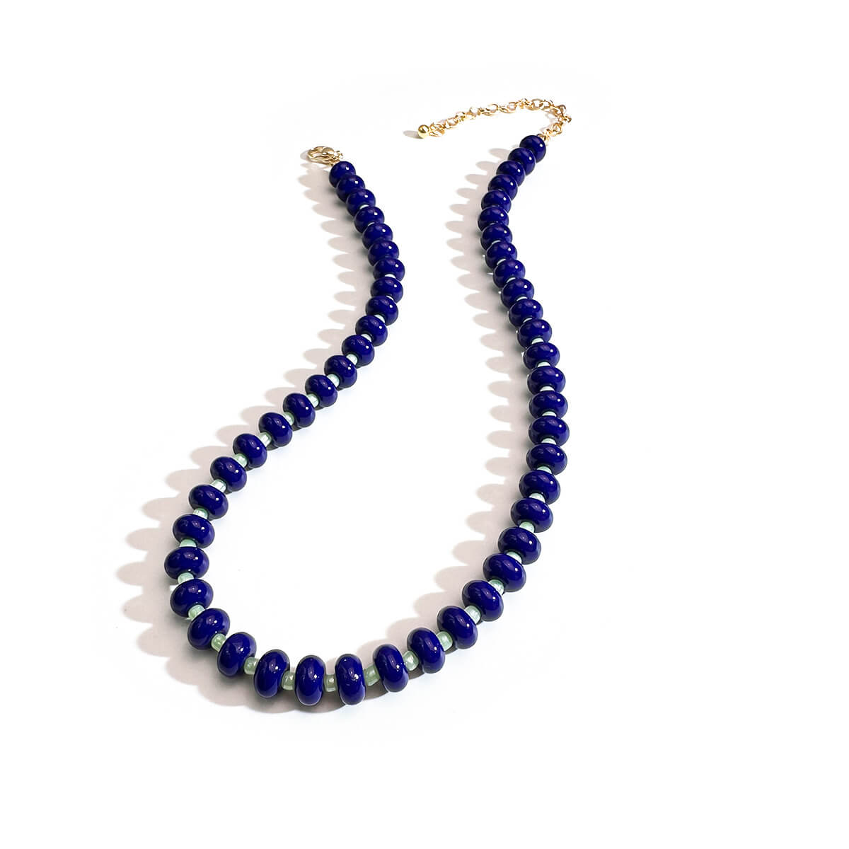 Deep Blue Agate Beaded Choker