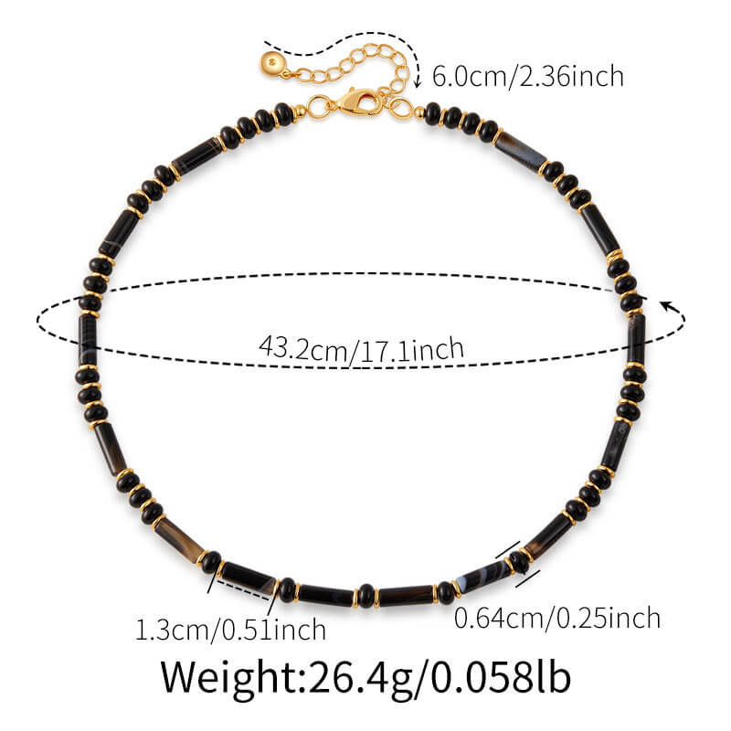 Elegant Natural Stone Beaded Choker Necklace