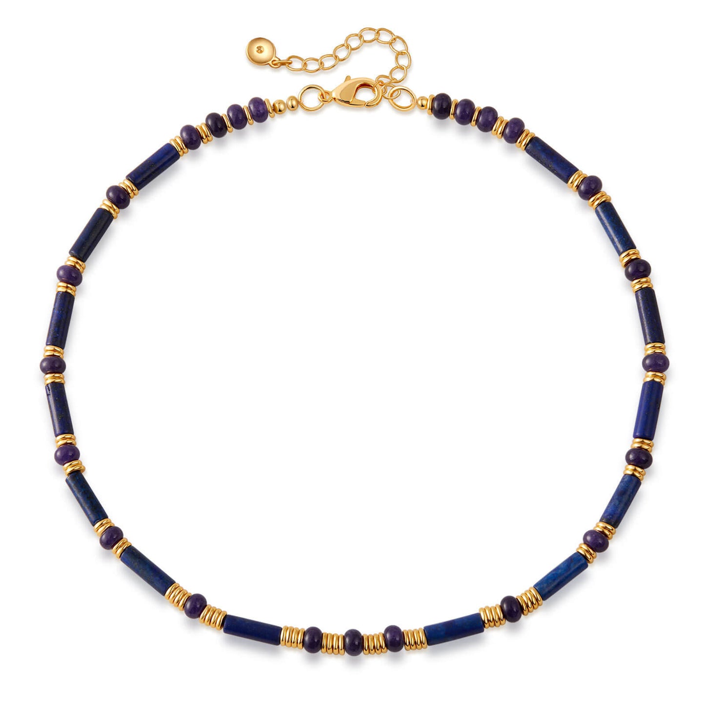 Natural Stone Handcrafted Lapis Lazuli Beaded Choker Necklace