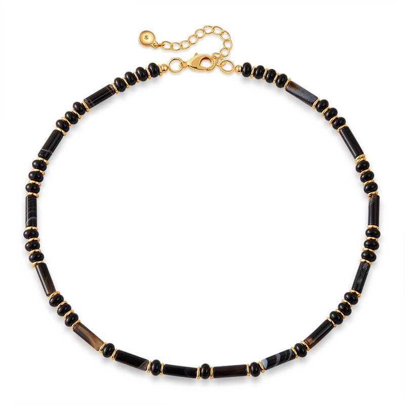 Elegant Natural Stone Beaded Choker Necklace