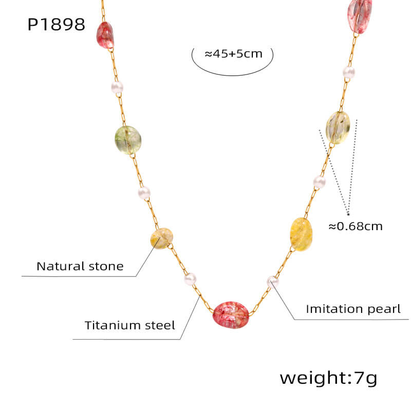 Natural Stone Beaded Necklace
