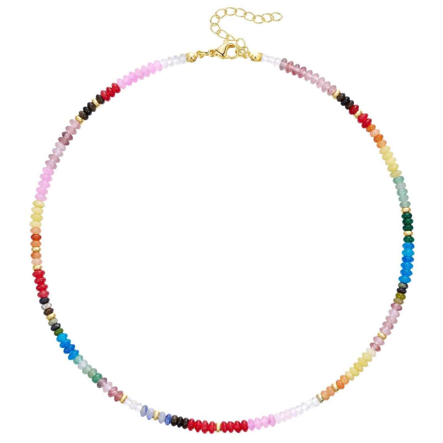 Summer Rainbow Natural Stone Choker Necklace