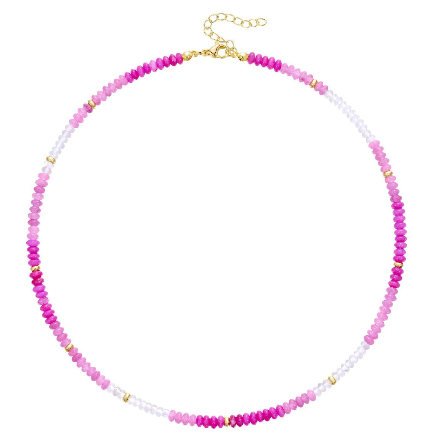 Summer Pink & White Natural Stone Choker Necklace