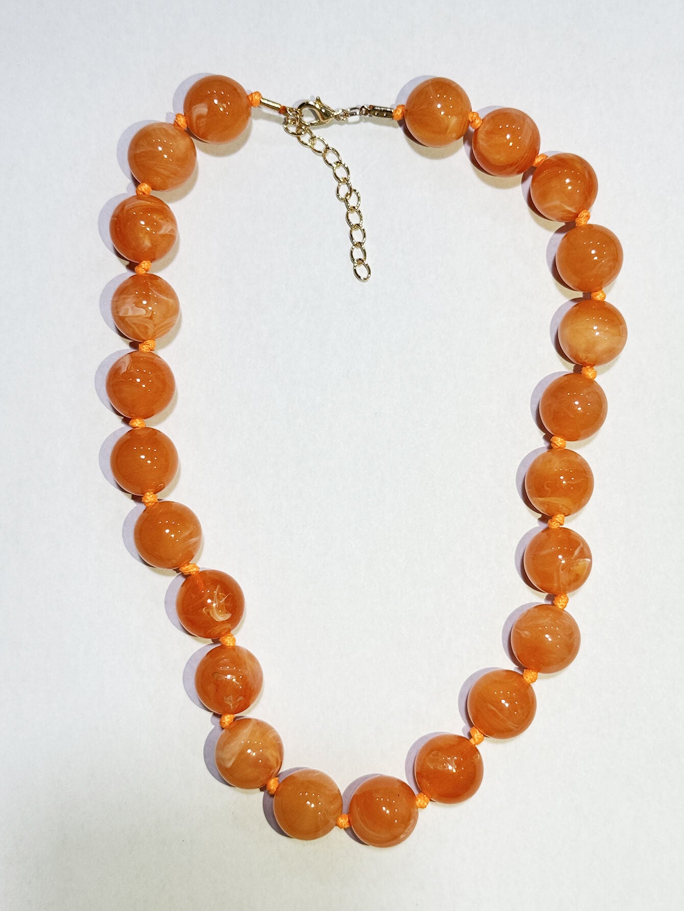 Chic Bohemian Acrylic Cloudy Orange Bead choker Necklace
