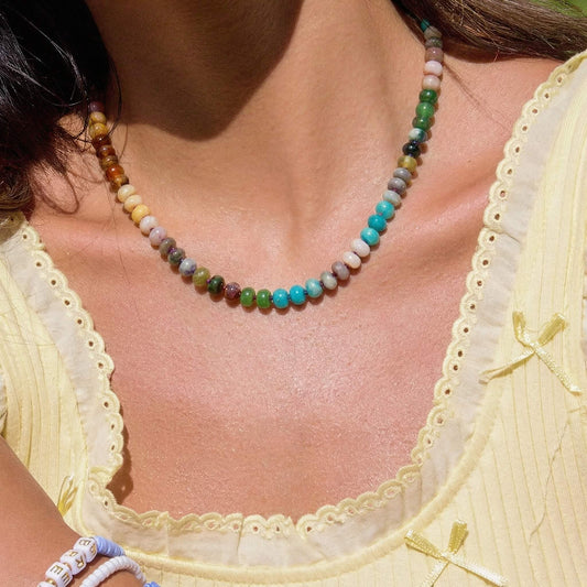 Vivid Earth & Ocean Natural Stone Beaded Choker