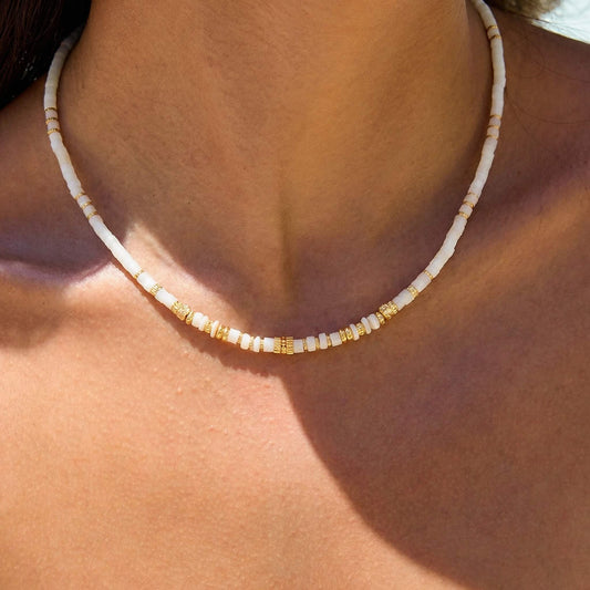 Summer Shell Beaded Choker Necklace