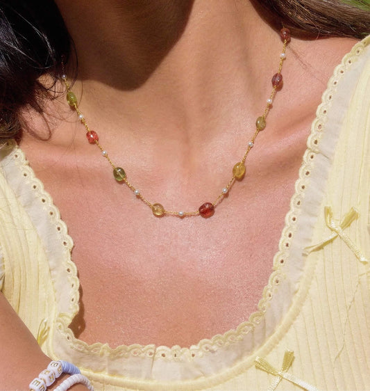Natural Stone Beaded Necklace