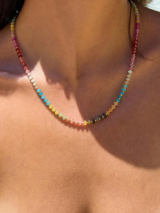 Summer Multicolor Natural Stone Beaded Necklace