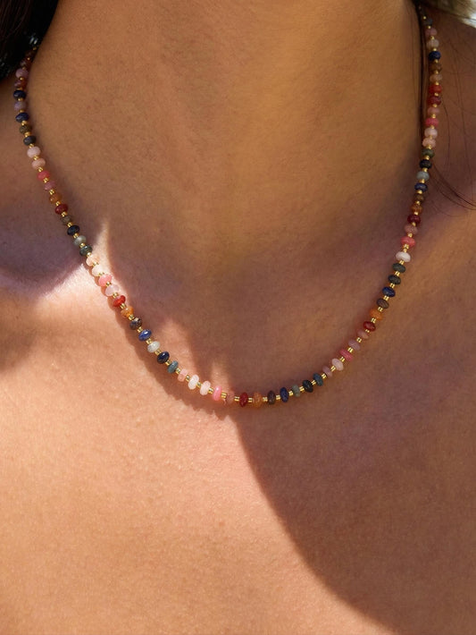 Earth-Toned Natural Stone Beaded Necklace