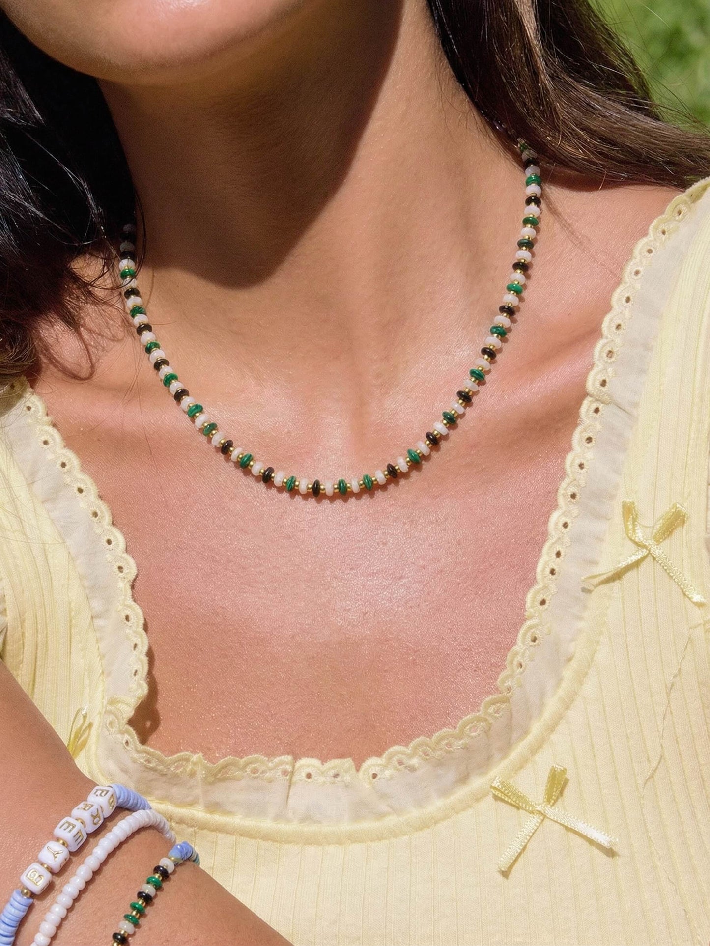 Boho Chic Natural Stone Beaded Choker Necklace
