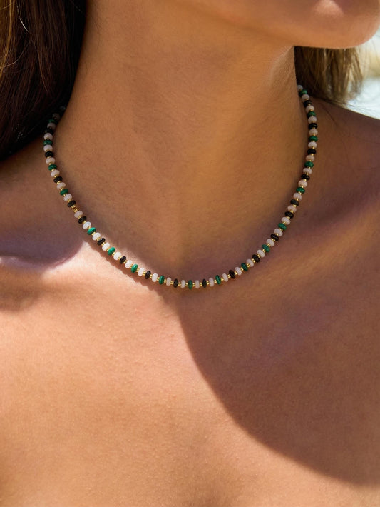 Boho Chic Natural Stone Beaded Choker Necklace